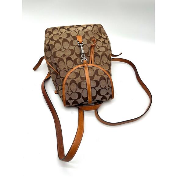 COACH Vintage Y2K Signature Mini Backpack, Brown main image 5
